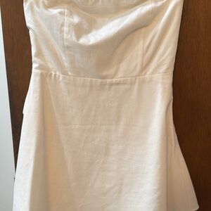 Altar'd State Cream Strapless A-line Mini Dress